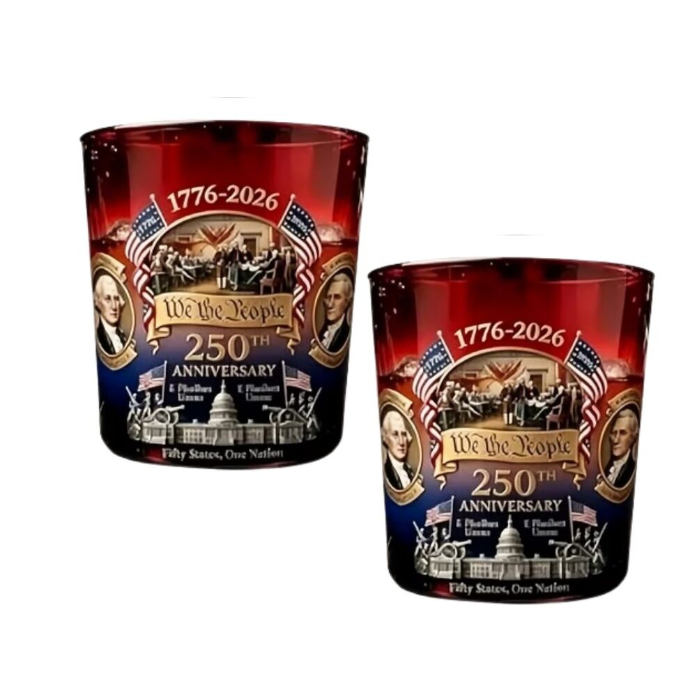 Set of 2 Whiskey Glasses Commemorating the United States 250th Anniversary 2026